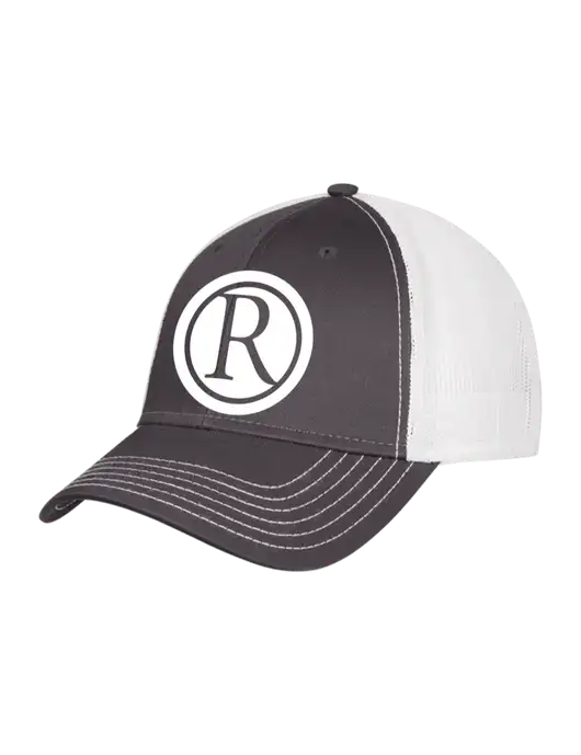 Dark Grey/White Mesh Trucker Cap Snap Back w/Rogers Electric Logo