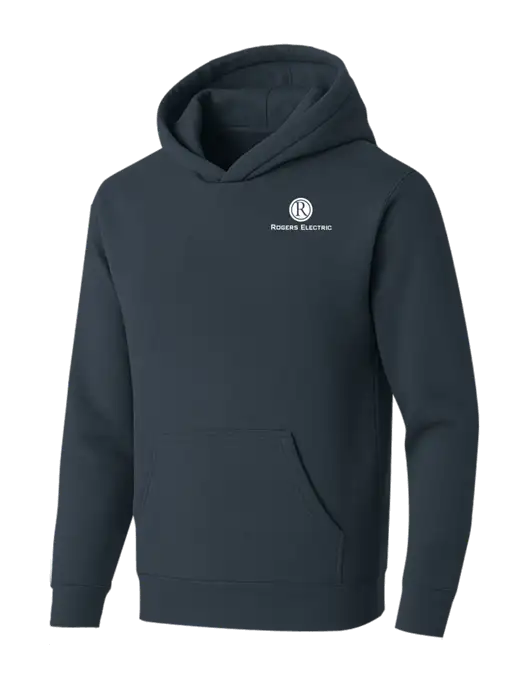 BELLA+CANVAS Dark Grey Sponge Fleece Pullover Hoodie w/Rogers Electric Logo