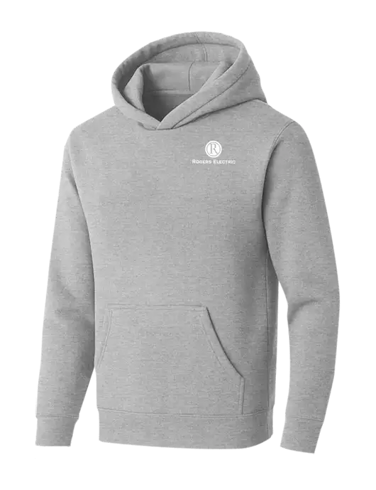 BELLA+CANVAS Light Grey Heather Sponge Fleece Pullover Hoodie w/Rogers Electric Logo