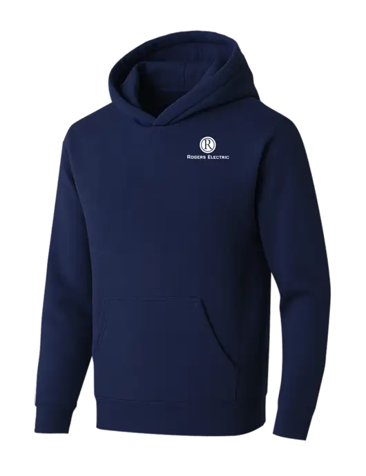 BELLA+CANVAS Navy Sponge Fleece Pullover Hoodie w/Rogers Electric Logo