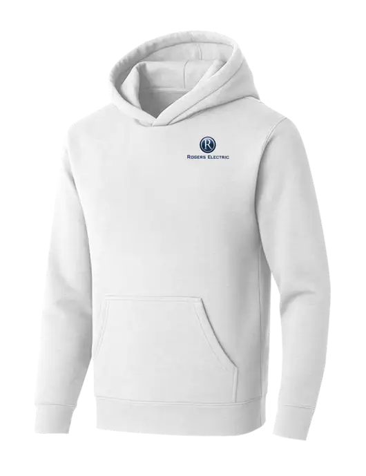 BELLA+CANVAS Heathered White Sponge Fleece Pullover Hoodie w/Rogers Electric Logo