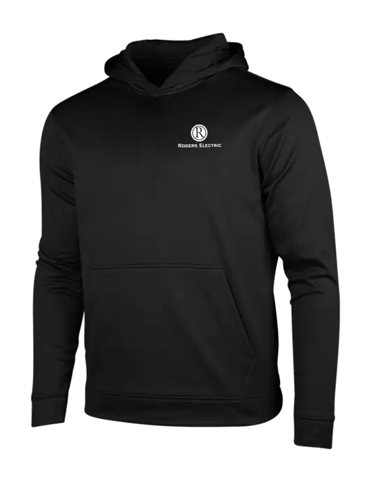Black Fleece Sport-Wick Hooded Pullover w/Rogers Electric Logo