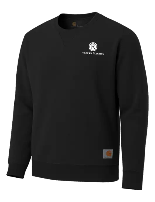 Carhartt Black Midweight Crewneck Sweatshirt w/Rogers Electric Logo