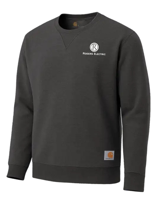 Carhartt Dark Grey Heather Midweight Crewneck Sweatshirt w/Rogers Electric Logo