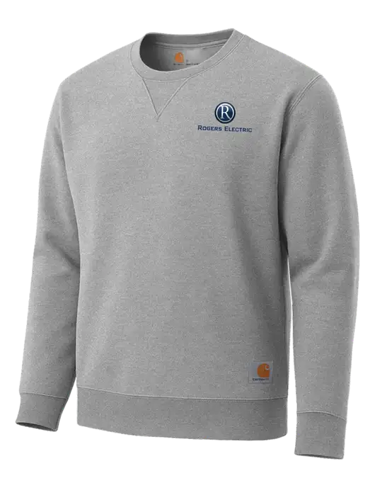 Carhartt Light Grey Heather Midweight Crewneck Sweatshirt w/Rogers Electric Logo