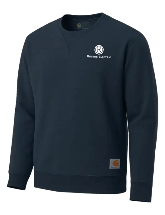 Carhartt Navy Midweight Crewneck Sweatshirt w/Rogers Electric Logo