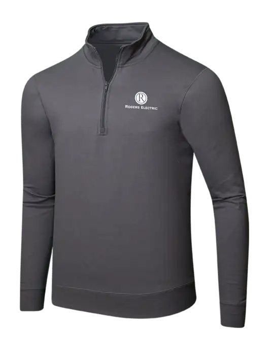 Charcoal 8.5 oz Ring Spun 1/4 Zip Pullover Sweatshirt w/Rogers Electric Logo