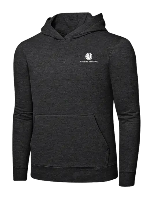 Dark Heather Grey 7.8 oz Ring Spun Hooded Sweatshirt w/Rogers Electric Logo