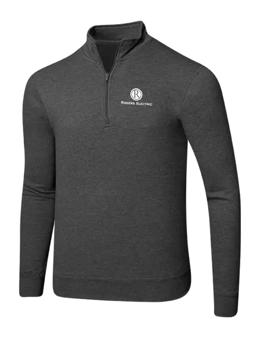 Dark Heather Grey 8.5 oz Ring Spun 1/4 Zip Pullover Sweatshirt w/Rogers Electric Logo