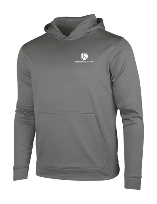 Dark Smoke Grey Sport-Wick Fleece Hooded Pullover w/Rogers Electric Logo