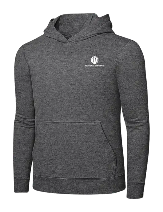 Graphite Heather 7.8. oz Ring Spun Hooded Sweatshirt w/Rogers Electric Logo