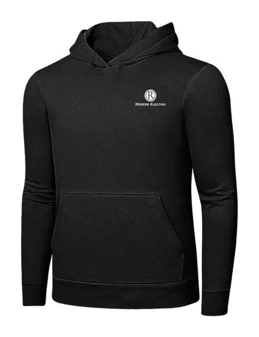 Jet Black 7.8 oz Ring Spun Hooded Sweatshirt w/Rogers Electric Logo
