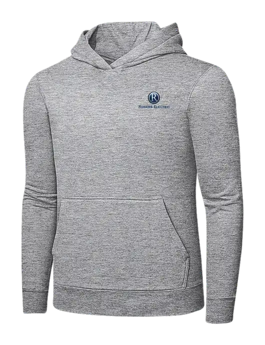 Light Grey Heather 7.8 oz Ring Spun Hooded Sweatshirt w/Rogers Electric Logo