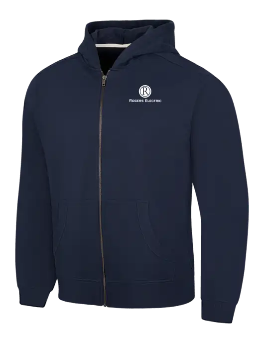 Navy Re-Fleece Full-Zip Hoodie w/Rogers Electric Logo