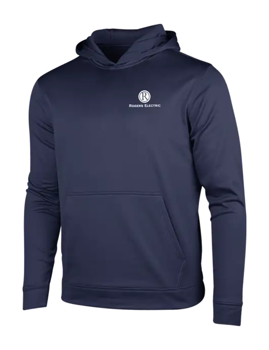 Navy Sport-Wick Fleece Hooded Pullover w/Rogers Electric Logo