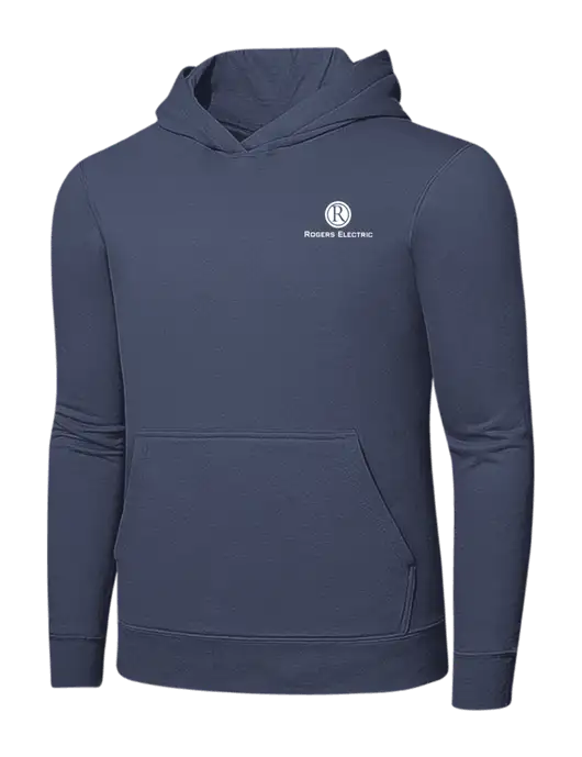 Steel Blue 7.8. oz Ring Spun Hooded Sweatshirt w/Rogers Electric Logo