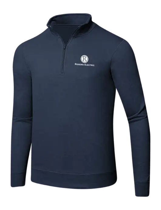Team Navy 8.5 oz Ring Spun 1/4 Zip Pullover Sweatshirt w/Rogers Electric Logo