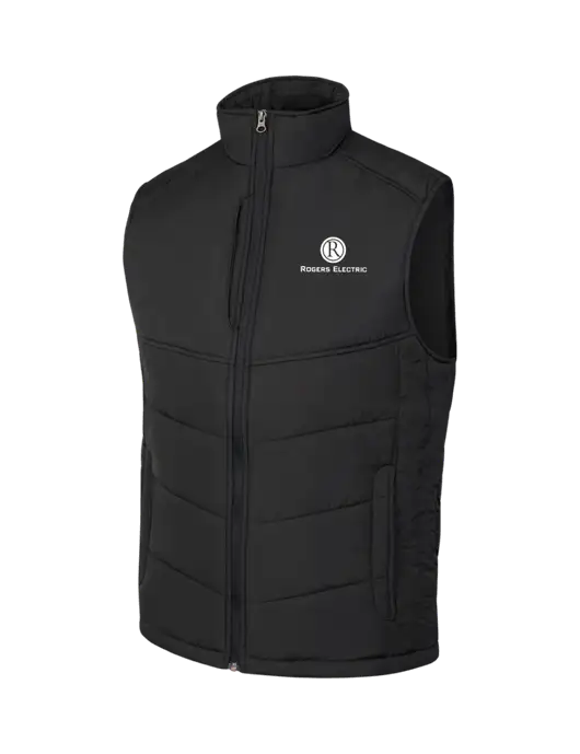 Black/Black Puffy Vest w/Rogers Electric Logo