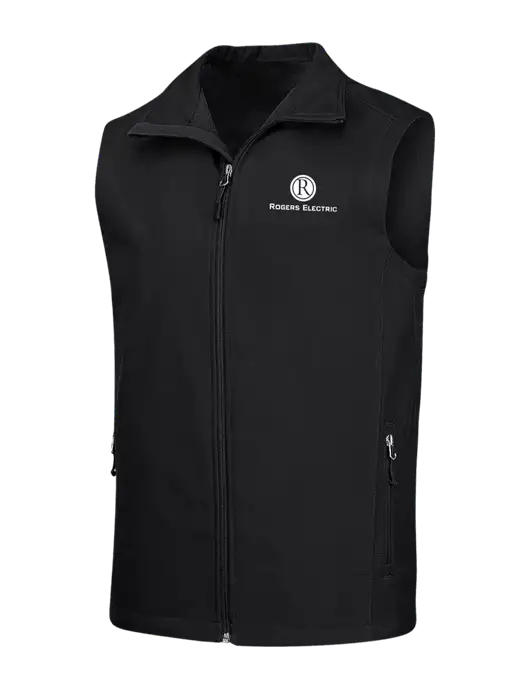 Black Core Soft Shell Vest w/Rogers Electric Logo