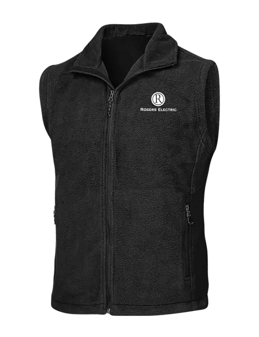 Black Fleece Vest w/Rogers Electric Logo