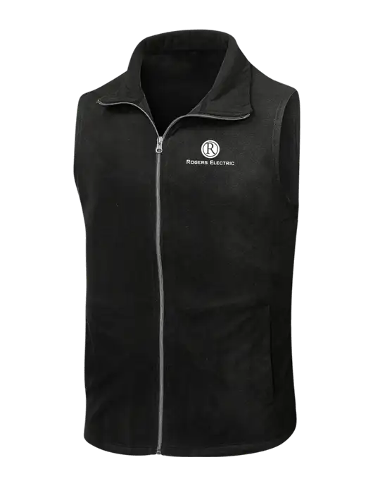 Black Microfleece Vest w/Rogers Electric Logo