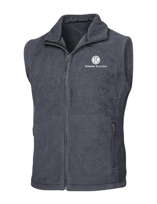 Dark Grey Fleece Vest w/Rogers Electric Logo