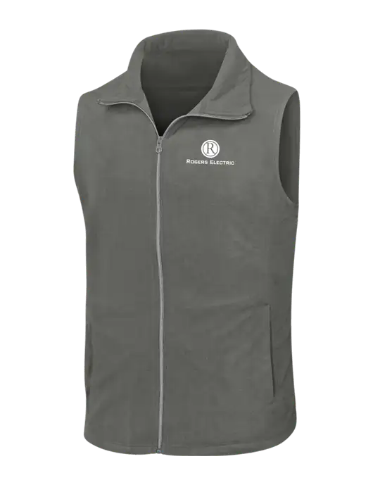 Medium Grey Microfleece Vest w/Rogers Electric Logo