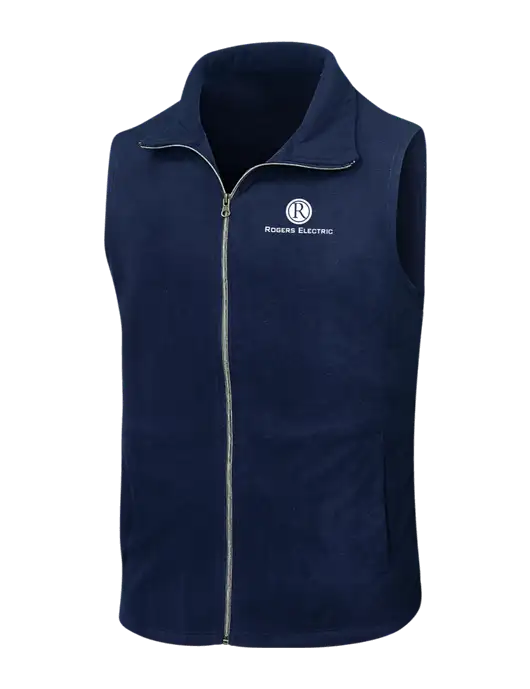 Navy Microfleece Vest w/Rogers Electric Logo