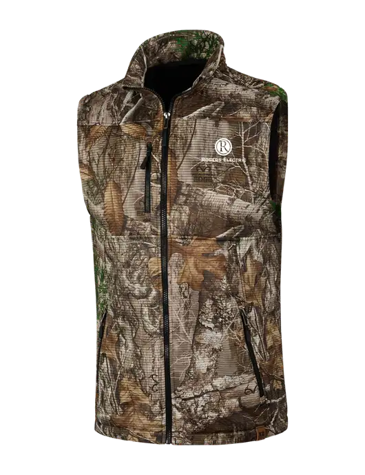 Russell Outdoors Realtree Edge Camo Atlas Soft Shell Vest w/Rogers Electric Logo