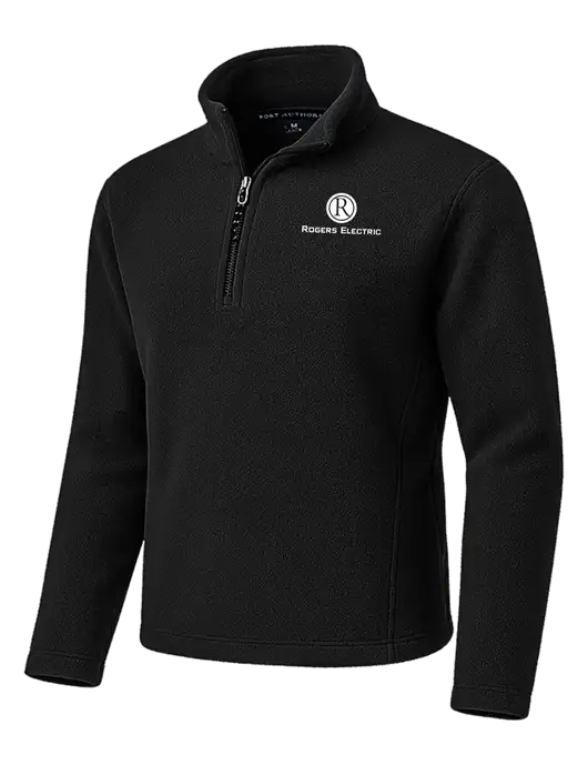 Black Fleece 1/4-Zip Pullover w/Rogers Electric Logo