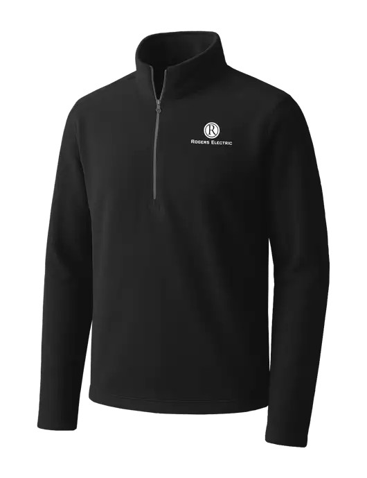 Black Microfleece 1/2 Zip Pullover w/Rogers Electric Logo