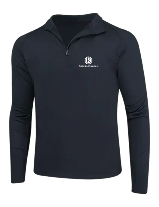 Black Sport Wick Stretch 1/4 Zip Pullover w/Rogers Electric Logo