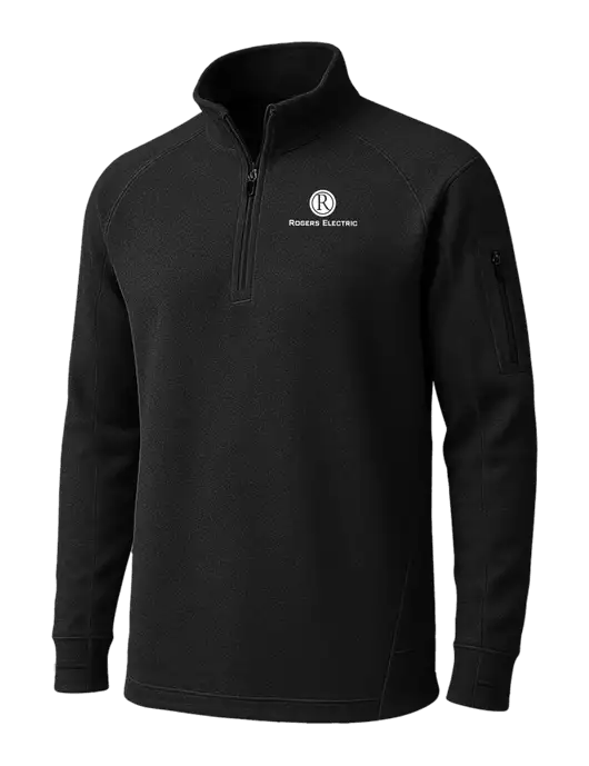 Black Tech Fleece 1/4 Zip Pullover w/Rogers Electric Logo