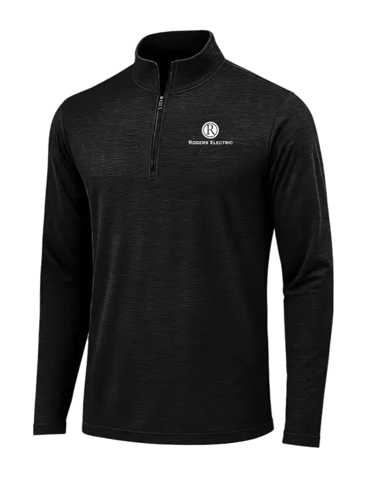 Black Triad Solid Posicharge Tri-Blend Wicking 1/4 Zip Pullover w/Rogers Electric Logo