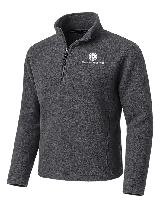 Dark Grey Fleece 1/4-Zip Pullover w/Rogers Electric Logo