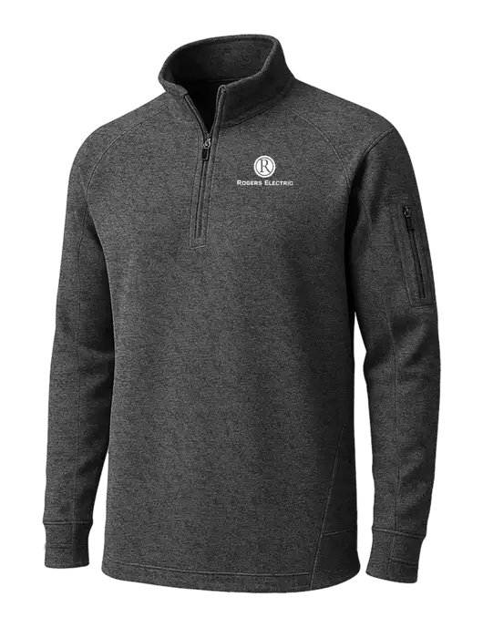 Graphite Heather Tech Fleece 1/4 Zip Pullover w/Rogers Electric Logo