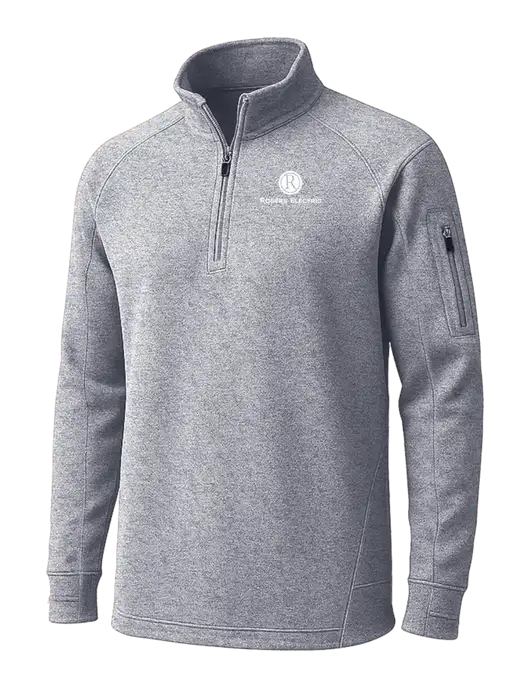Grey Heather Tech Fleece 1/4 Zip Pullover w/Rogers Electric Logo