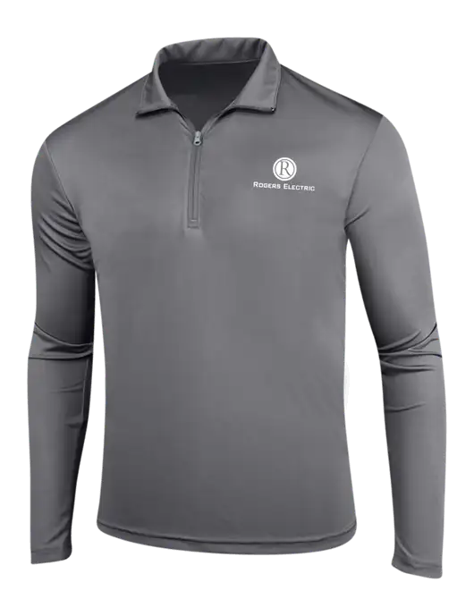 Medium Grey PosiCharge Competitor 1/4 Zip Pullover w/Rogers Electric Logo
