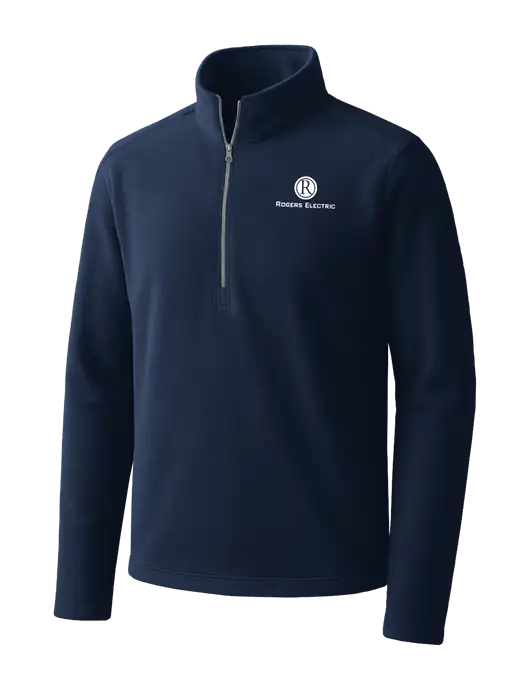 Navy Microfleece 1/2 Zip Pullover w/Rogers Electric Logo