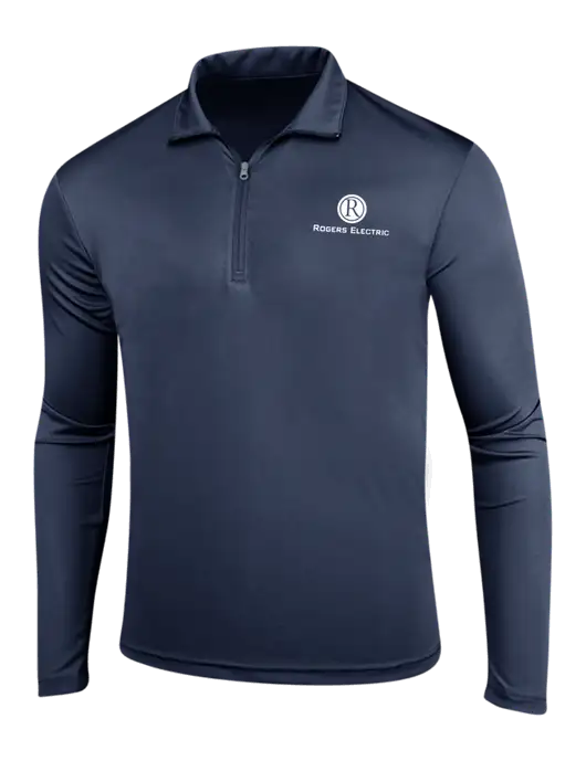 Navy PosiCharge Competitor 1/4 Zip Pullover w/Rogers Electric Logo