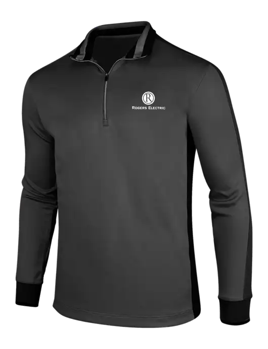 NIKE Anthracite Heather/Black Dry-Fit 1/2 Zip Cover-Up w/Rogers Electric Logo