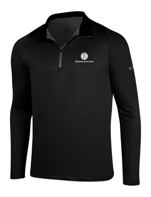 NIKE Black/Dark Grey Dry-Fit Stretch 1/2 Zip Cover-Up w/Rogers Electric Logo