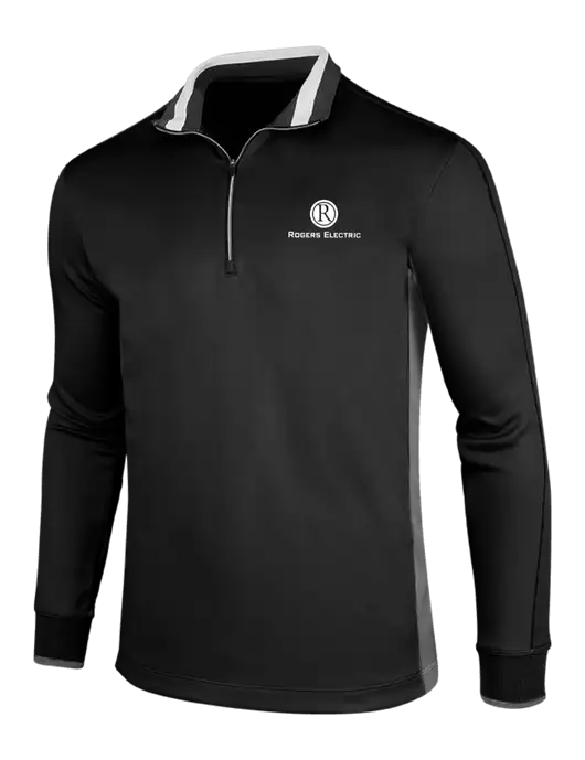 NIKE Black/Dark Grey/White Dry-Fit 1/2 Zip Cover-Up w/Rogers Electric Logo