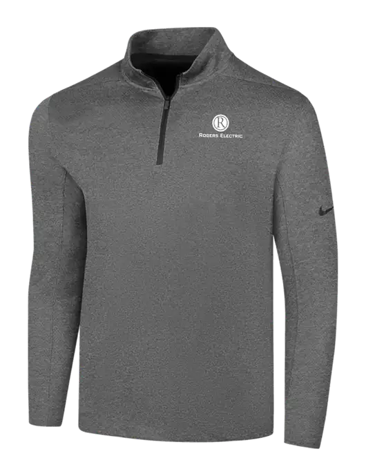 NIKE Dark Grey Heather Dry 1/2 Zip Cover-Up w/Rogers Electric Logo