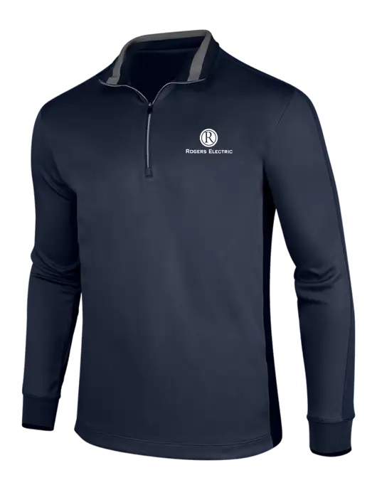 NIKE Midnight Navy Heather/Midnight Navy Dry-Fit 1/2 Zip Cover-Up w/Rogers Electric Logo