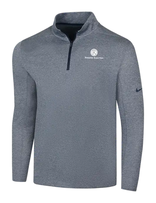 NIKE Navy Heather Dry 1/2 Zip Cover-Up w/Rogers Electric Logo