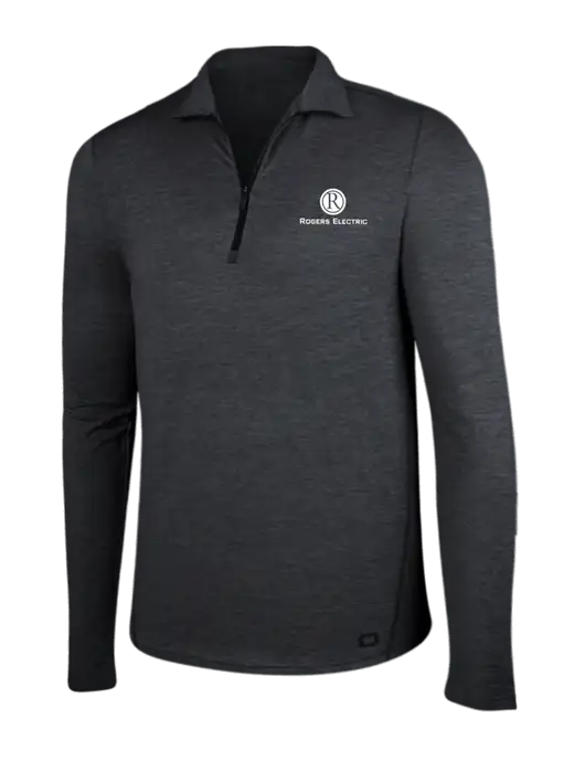 OGIO Blacktop Heather Endurance Force 1/4 Zip w/Rogers Electric Logo