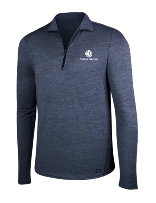 OGIO Blue Indigo Heather Endurance Force 1/4 Zip w/Rogers Electric Logo