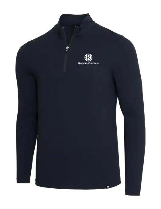 TravisMathew Black Crestview 1/4 Zip w/Rogers Electric Logo