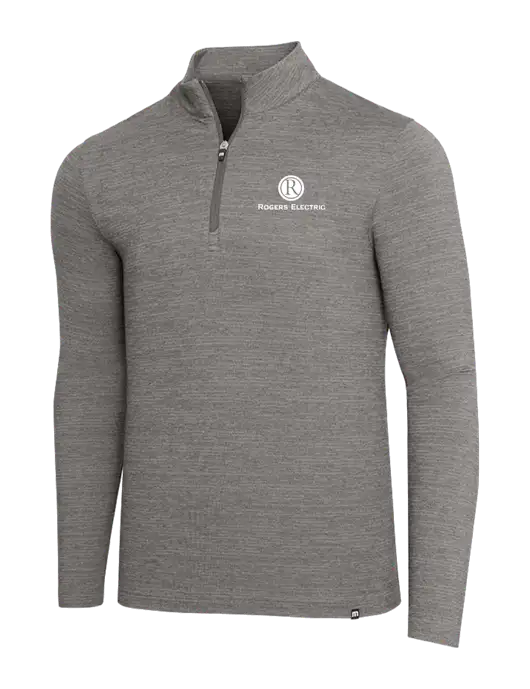 TravisMathew Medium Grey Heather Crestview 1/4 Zip w/Rogers Electric Logo